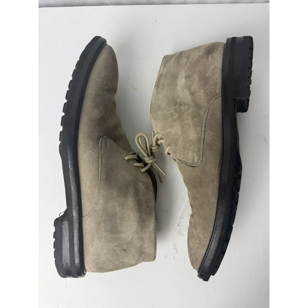 Di Bianco Gallo Mens Tan Beige Suede Lace Up Chukkas Boots Sz. 9 Made In Italy